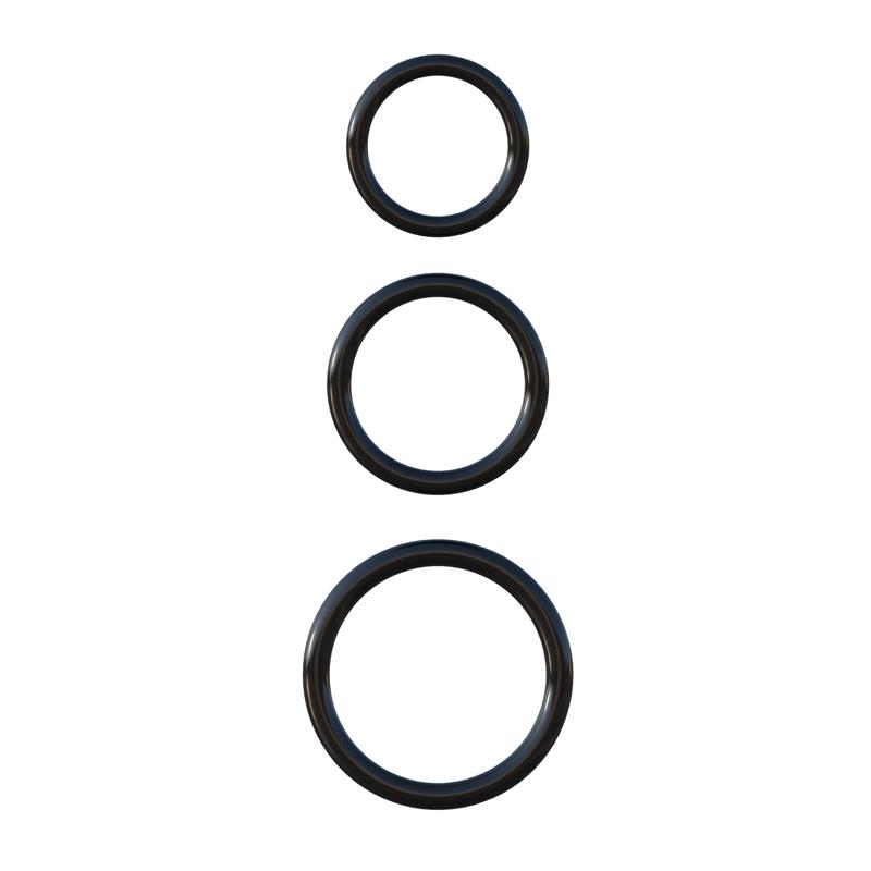 Fantasy C-Ringz Set de 3 Anillos de Silicona Color Negro