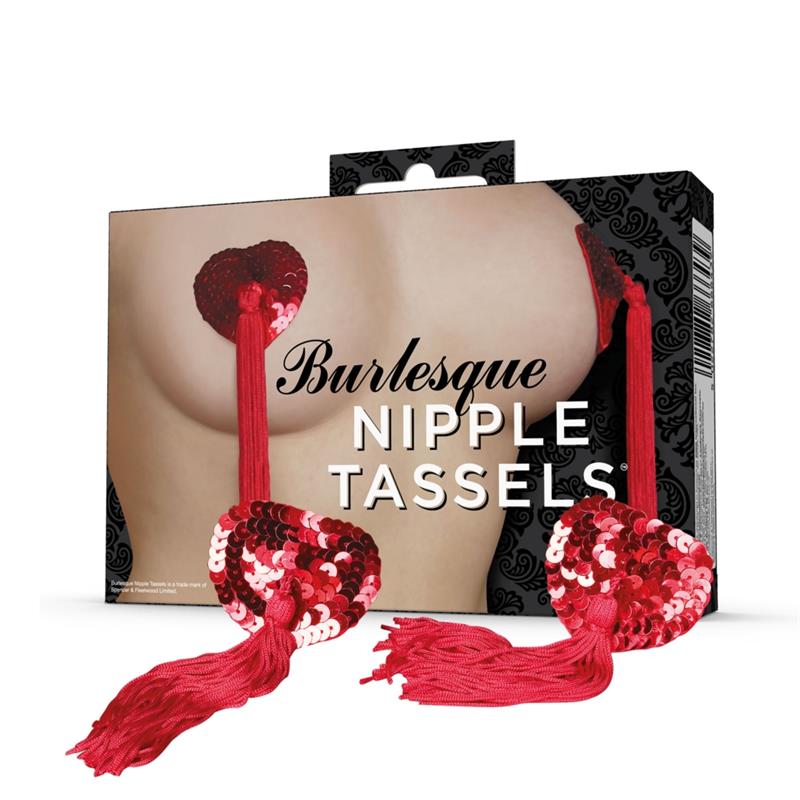 Pezoneras Rojo con Lentejuelas Burlesque