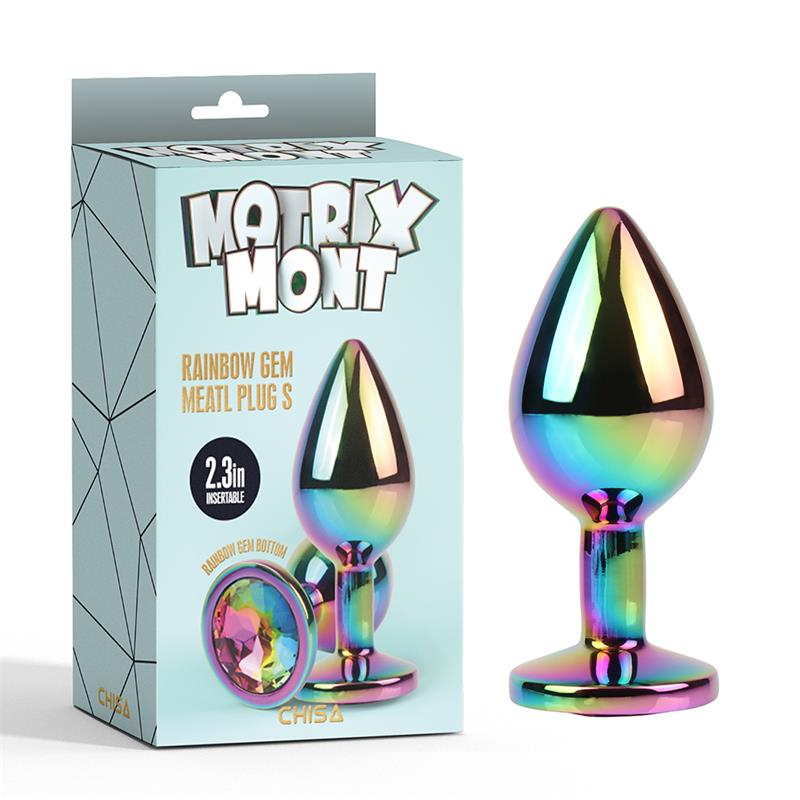 Rainbow Gem Plug Anal multicolor con Joya Talla S