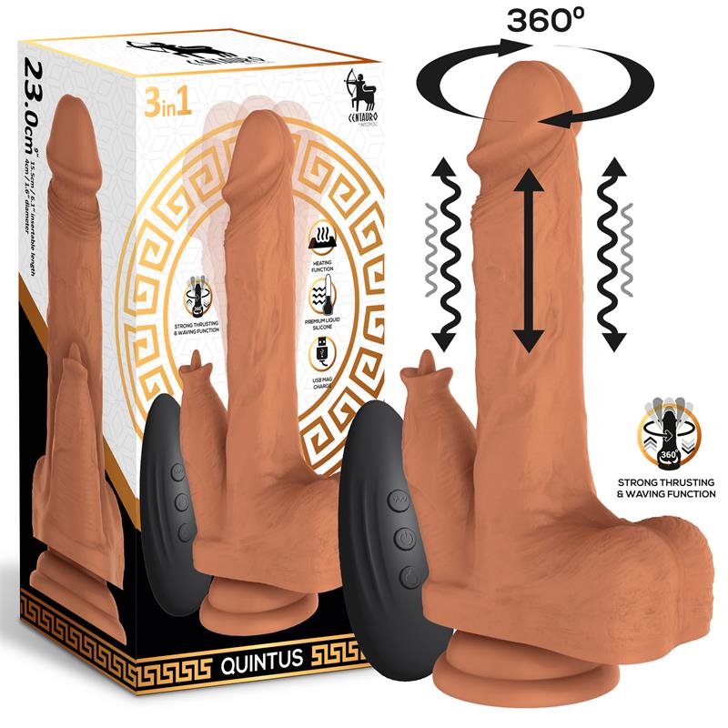 Quintus Dildo con Vibración, Thrusting y Waving 360º 9 - 23 cm