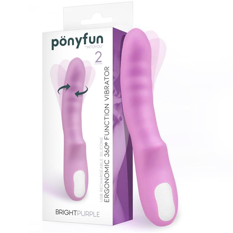 Brightpurple Vibrador y Rotador Doble Motor 360º USB Silicona