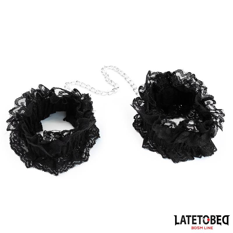 Esposas para Pies de Encaje Elástico Negro
