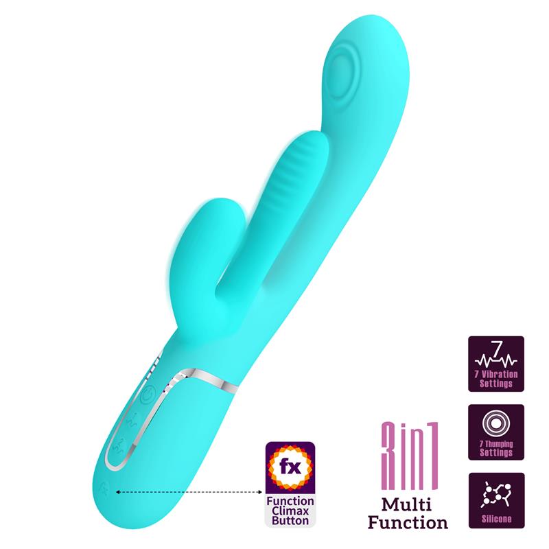 Shania Vibrador con Lengua y Thumping Turquesa