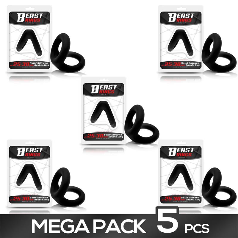 Pack 5 Anillo para el Pene Silicona Sólida 2.5-3 cm