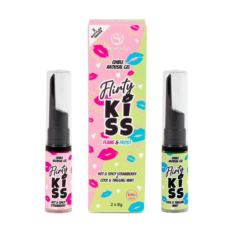 Flirty Kiss Geles para Sexo Oral Fresa y Menta 2x8gr