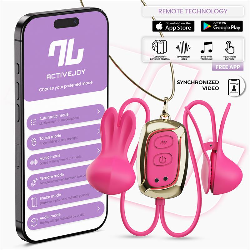 Tickly Pinzas para Pezones con Vibración, Control y Collar con APP